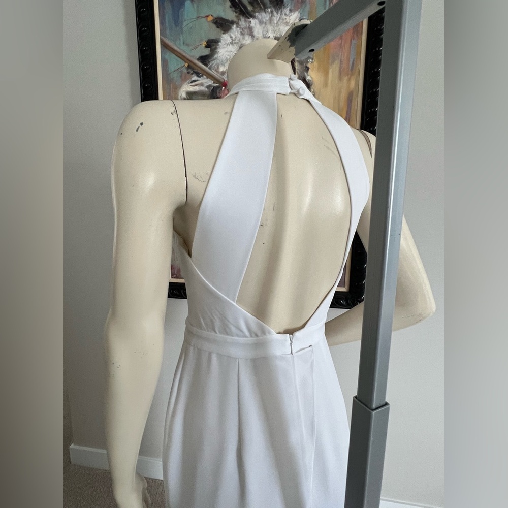 BCBGMAXAZRIA Josselyn Halter Jumpsuit – White | Size 0 - Picture 8 of 16